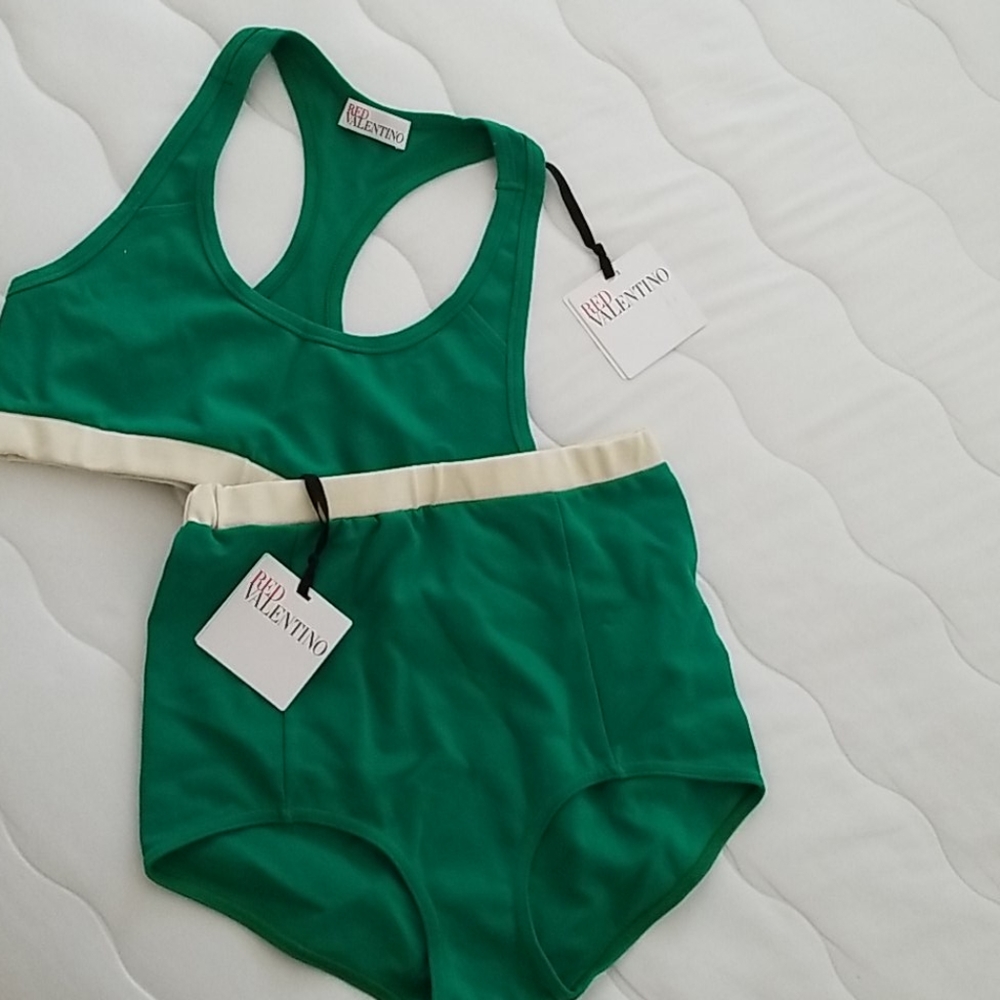 Red Valentino two piece boy shorts set New